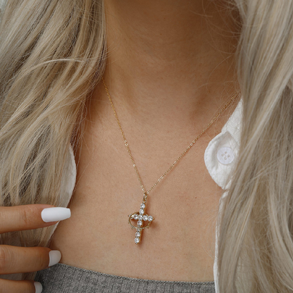 Crown On Cross Christian Necklace