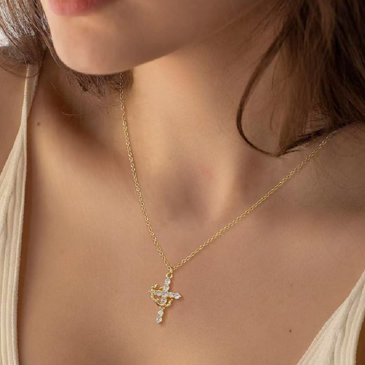 Crown On Cross Christian Necklace