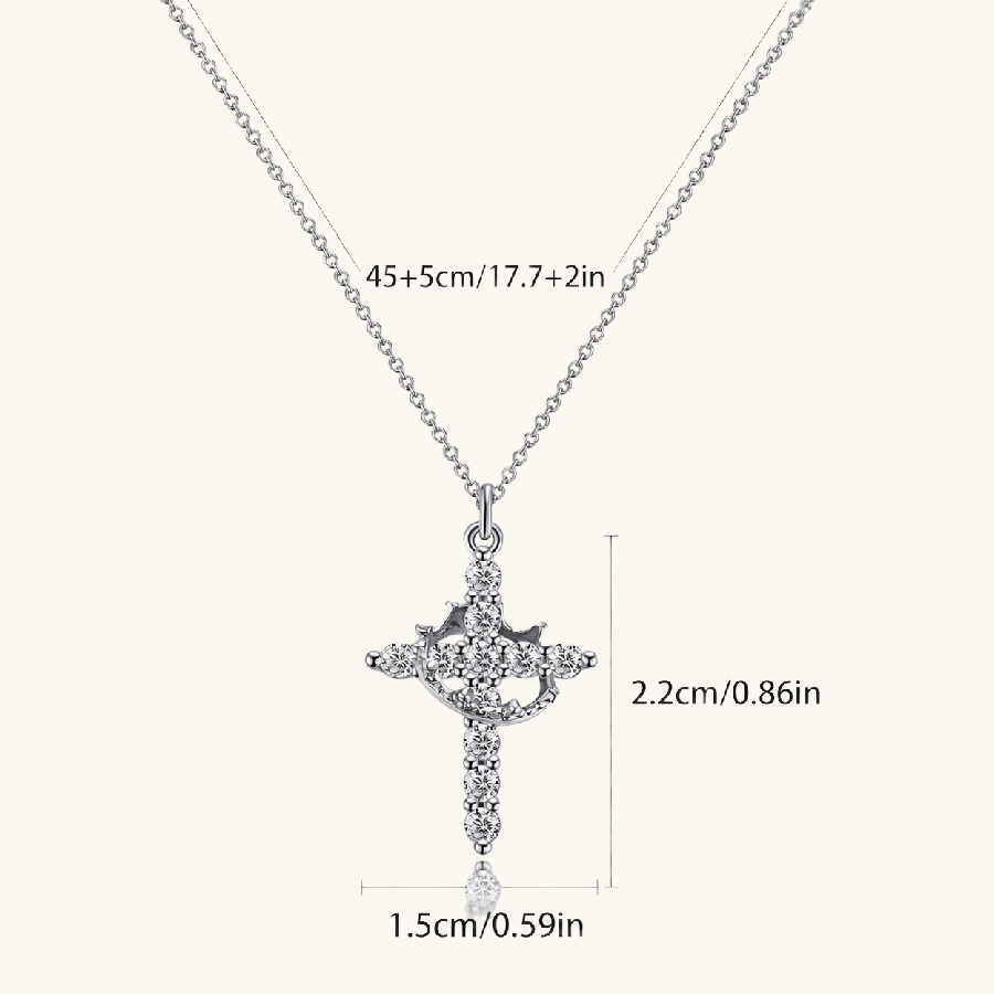 Crown On Cross Christian Necklace