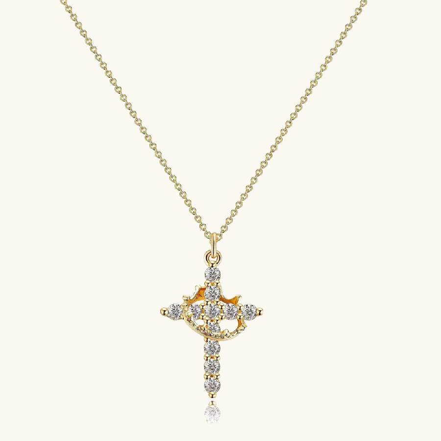 Crown On Cross Christian Necklace